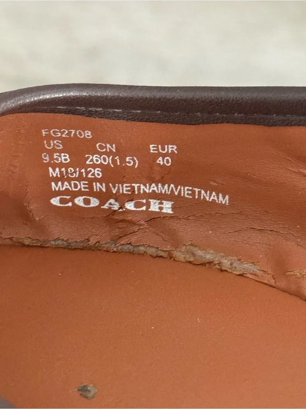 COACH Brown Signature Canvas Tassel Ballet Flats